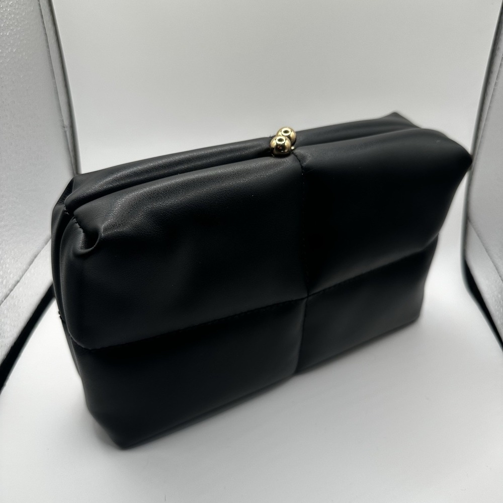 "A New Day" Black Frame Clutch Purse - Gold Chain Strap - Evening Bag
